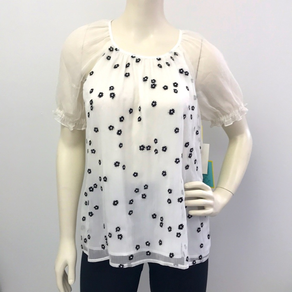 Blouse with Embroidered Flowers